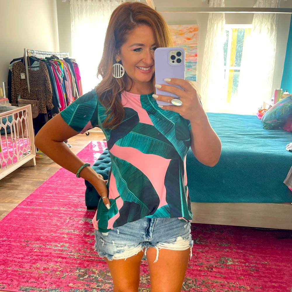 Pink tropical top